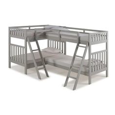 Bellamy Quad Bunk Beds in Grey Custom Kids Furniture Multiple Bunk Beds, One Room Design, Bunkbed Ideas, Triple Bunk Bed, Twin Over Twin Bunk Bed, Bottom Bunk, Wood Bunk Beds, Twin Bunk Bed, Bunk Beds With Stairs