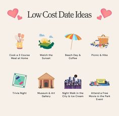 the info sheet for low cost date ideas