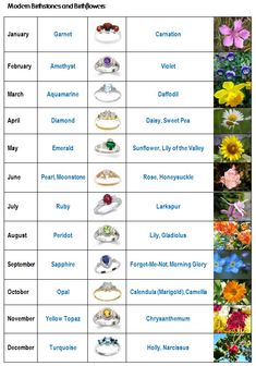 Flower Of The Month Chart, Flower Meanings Chart, Flower Facts, Stones Tattoo, Tattoo Chart, Birthday Month Flowers, Birth Stones Chart, Soya Mumu, Birth Flower Tattoos