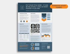 a blue and orange medical brochure with an image of mris on it