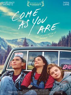 the movie poster for come as you are with two people sitting in front of a car