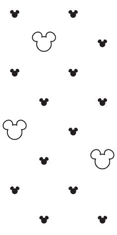 the mickey mouse pattern is shown in black and white, as well as several smaller ears