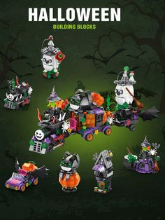 the lego halloween building blocks set is shown