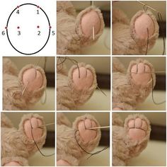 instructions for how to make a teddy bear's paw