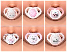 six different images of the same baby pacifier