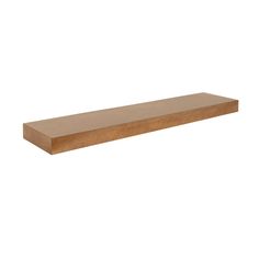 a wooden shelf on a white background