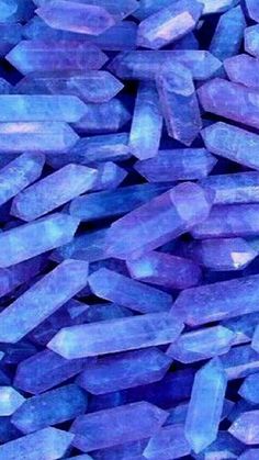 blue crystals are stacked on top of each other