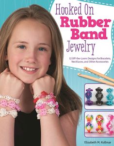 Go beyond the loom with Hooked on Rubber Band Jewelry! Young crafting prodigy Elizabeth M. Kollmar takes the rubber band jewelry craze to a whole new level, with innovative techniques and totally cool designs. This amazing book shows you how to create dazzling rubber band bracelets and necklaces—without ever using a loom! All you need is a doubleended crochet hook to get started making fabulous bling.Elizabeth takes you step-by-step through every stage of the process, with clear how-to photos an Double Ended Crochet Hooks, Double Ended Crochet, Loom Necklace, Loom Charms, Rainbow Macrame, Diamond Bracelet Design, Rubber Band Bracelet, Rainbow Loom Bracelets, Stylish Necklace