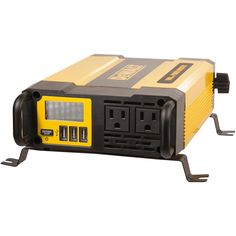 the yellow and black power invertor is on display