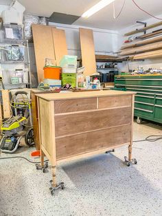 a workbench in a garage with lots of tools