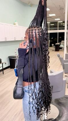 @cheryshpx Small Small Knotless Braids, Cute Small Knotless Braids, Small Knotless Box Braids Long With Beads, Braids Hairstyles With Curls At The End, Cute Hairstyles With Braids And Curls, Small Boho Knotless Braids With Curly Ends, Small Knotless Box Braids Long Curls, Long Knotless With Curls At The End, Medium Parts Knotless Braids