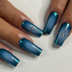 Airbrush Nails, Nagel Tips, Edgy Nails, Smink Inspiration, Blue Nail, Dream Nails, Funky Nails