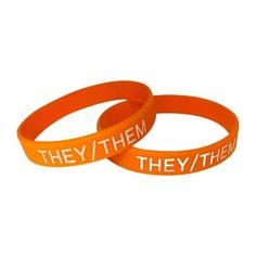 These They Them pronoun silicone bracelets are made of high quality 100% silicone that you can see and feel. The bracelets are embossed with the words They Them and are approximately 8 inches in circumference. They Them Pronouns, Silicone Bracelets, The Words, Feelings, High Quality