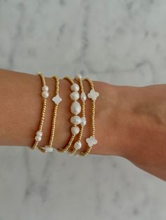 clover bracelet – ivory moon Bracelet Stacks, Preppy Jewelry, Clover Bracelet, Cute Accessories, Beads Bracelet Design, Jewelry Accessories Ideas, Jewelry Essentials, Summer Bracelets, Stacked Jewelry