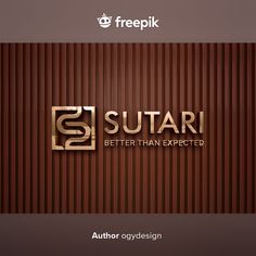 the logo for sutari better than expected is shown in gold on a brown background