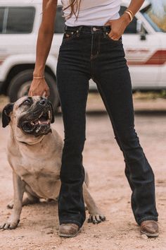 Since sitting around the campfire discussing our goals and visions for starting up Ringers Western, we have been so sure of one thing - providing quality and durable products that will last the harshest conditions. Our Denim range is nothing short of reliable - from paddock to PBR we have you covered.  Penny is our hig Ringers Western, Boot Leg Jeans, Bootleg Jeans, Inexpensive Clothes, Around The Campfire, Favorite Boots, Womens Jeans, Outfit Combinations, Best Jeans