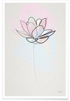 a drawing of a flower on a white background