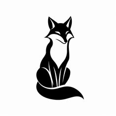 a black and white picture of a fox Fox Stencil, Fox Linocut, Fox Template, Fox Craft, Fox Svg, Kingdom Art, Identity Project, Fox Logo, Funny Expressions