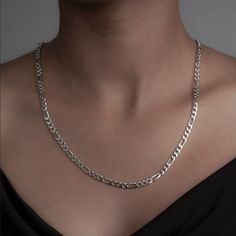 New Women's 925 Silver Figaro Chain Necklace Details: Length 24" Width 3mm 100% Genuine 925 Sterling Silver (Stamped) Retail Price $295 Buy With Confidence From A Trusted Seller With A 99%+ Feedback Rating! A0180 (Id-20) Silver Chain Aesthetic, Silver Chains For Women, Silver Chain Necklace For Women, Silver Figaro Chain Necklace, Silver Chain Jewelry, Chain Necklace Women, Silver Figaro Chain, Band Necklace, Silver Necklace Chain