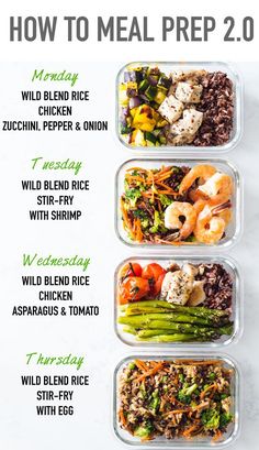 the meal prep guide includes three different meals