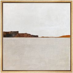 an abstract painting with white and brown colors