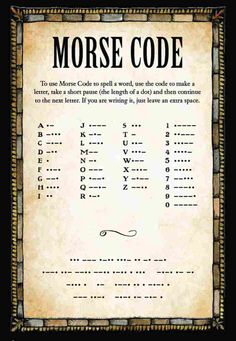 an old fashioned morse code poster with the words morse code written in black and white