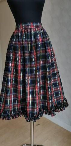 Tartan Skirt/ Checks Skirt/ Ruffles Skirt/ Vintage Checks Skirt/ Green Checks Skirt/ Christmas Checks Skirt/ Ruffles Skirt Multicolor Winter Skirt, Plaid Tiered Skirt With Ruffles, Winter Long Skirt With Ruffles, Plaid Tiered Lined Skirt, Plaid Tiered Ruffled Skirt, Winter Ruffled Mini Skirt, Winter Mini Skirt With Ruffles, Winter Ruffled Skirt Bottoms, Winter Ruffled Flared Skirt