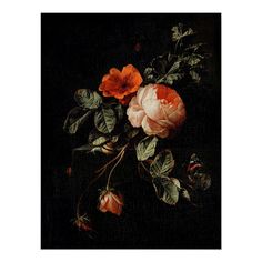 an image of a painting with flowers in the foreground and text that reads still life with roses 1650 - 1088