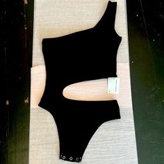 Nwt Damon Lawrence Bodysuit With Cutout Midriff Size S M Black, Clothes, Tops Black, Black Bodysuit, Womens Tops, Women Shopping, Color