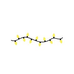 a string of yellow lights on a white background