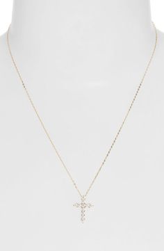 Nadri Cross Pendant Necklace | Nordstrom Tiffany Cross Necklace, Cross Neckless, Vintage Cross Necklace, Dainty Cross Necklace, Preppy Jewelry, Simple Cross, Diamond Cross Necklaces, Crystal Cross, Gold Cross Necklace