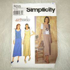 a women's dress and top sewing pattern from an old catalog, with the words simpl city written on it