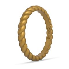 Braided Stackable Silicone Ring - Metallic Gold | Stackables Collection | Enso Rings Enso Rings, Wedding Engagement Rings, Silicone Ring, Braided Ring, Silicone Rings, Stackable Ring, Ring Size Guide, Stackable Rings, Metallic Gold