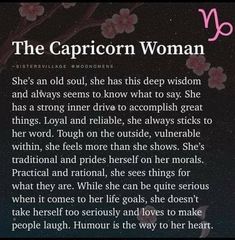 the capricon woman poem with pink flowers