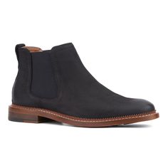 The Lyle is a stylish Chelsea boot that is a must-have for everyone. Crafted from genuine leather, it promises durability and timeless elegance throughout the seasons. With its sleek silhouette and comfortable fit, the Lyle boot offers versatile style for any occasion. Whether paired with jeans or dressed up for a formal event, its classic design ensures you always look polished and refined. Elevate your footwear collection with the enduring appeal and quality craftsmanship of the Lyle. Formal Leather Chelsea Boots Medium Width, Luxury Black Wingtip Chelsea Boots, Masculine Chelsea Boots With Goodyear Welt And Plain Toe, Luxury Men's Chelsea Boots For Semi-formal Occasions, Luxury Semi-formal Men's Chelsea Boots, Chelsea Boots Mens, Womens Reebok, Closed Toe Shoes, Pull On Boots