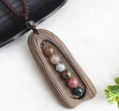 necklace sandalwood beads Driftwood Jewelry, Drift Wood, Adjustable Jewelry, Wood Necklace, Wood Jewelry, Sweater Chain, Long Pendant Necklace, Wooden Pendant, Stone Pendant Necklace