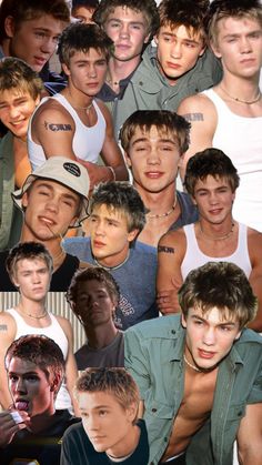 a collage of young men with different facial expressions