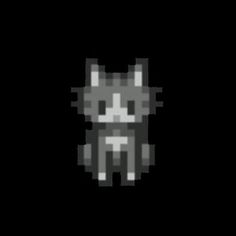 the pixel cat is sitting in the dark