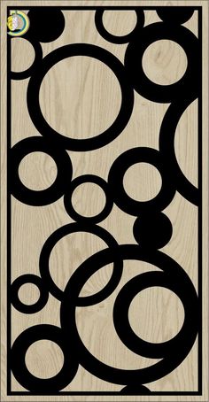 a wooden background with black circles on the bottom and one circle in the middle,