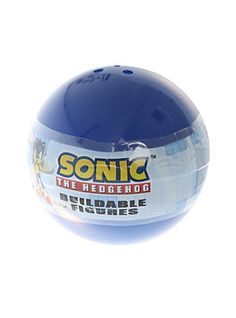 a blue plastic ball with the words sonic on it