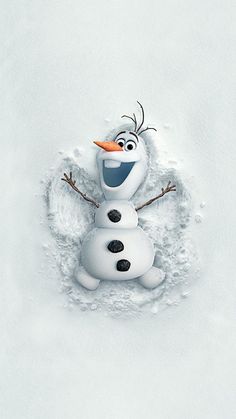 an image of a frozen snowman with carrot in his mouth