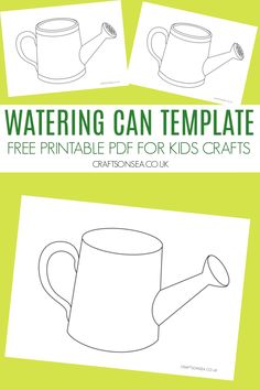 the free printable watering can template for kids