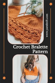 the crochet bralet pattern is shown here