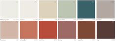 the color chart for different shades of paint