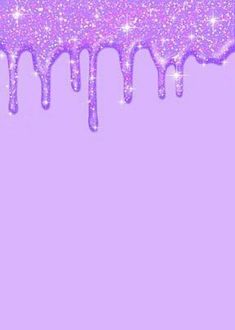 pink glitter wallpaper with white stars and drips on the bottom, in front of a purple background