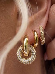 Polished Double Hoop Earrings – COMMENSE Preppy Jewelry, Double Hoop Earrings, Dope Jewelry, Classy Jewelry, Stacked Jewelry, Jewelry Lookbook, Girly Jewelry, Jewelry Inspo, Dream Jewelry