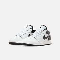 Style No. 553560-132 Color: White/Black/White An iconic look that lasts. This AJ1 pairs the classic design of the original with premium materials that will keep you going all day. Air Jordan 1 Low Big Kids' Shoes. Air Jordan 1 Low White, Jordan 1 Low White, Jordan Ones, Air Jordan 1 Low, Jordan 1 Low, Air Jordan 1, Jordan 1, Big Kids, Me Too Shoes