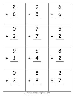 the worksheet for addition to subtract with two numbers and one number