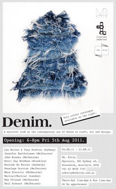 an advertisement for denim, with the words denim on it