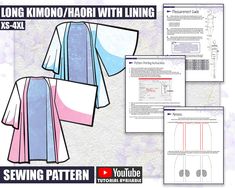 the sewing pattern for this kimono is easy to sew